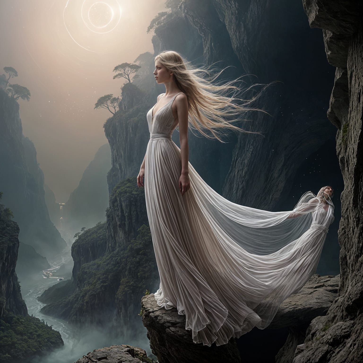 Ethereal Goddess in Surrealist Dreamscape