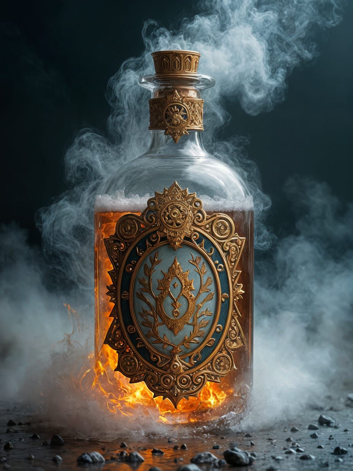 Ethereal Fantasy Scene with Absurd Label