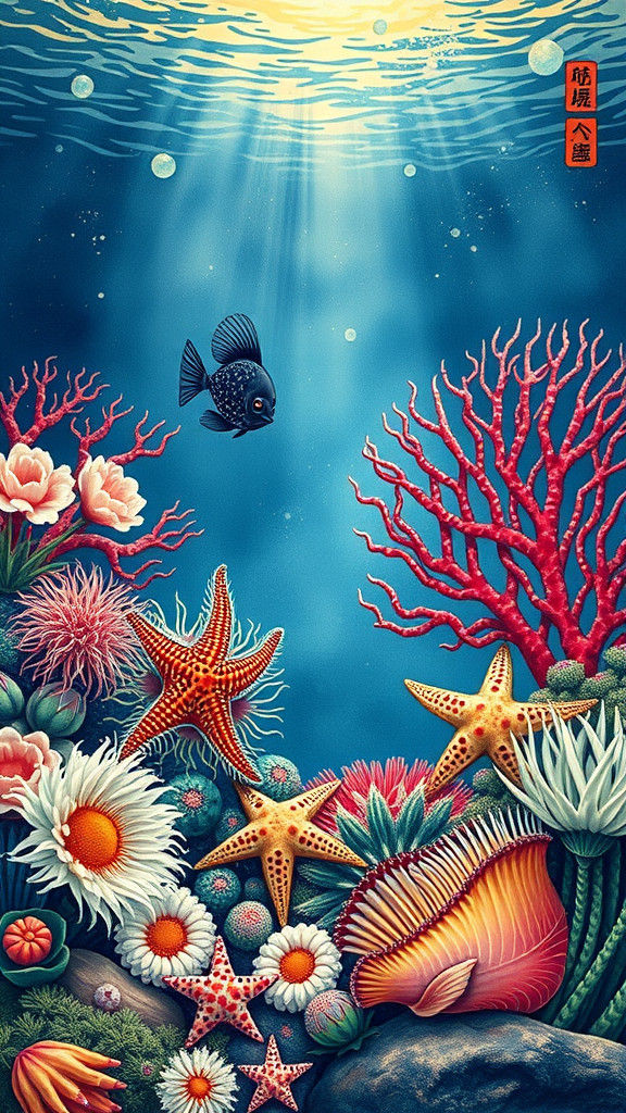 Underwater Bouquet: Ukiyo-e Meets Photorealism