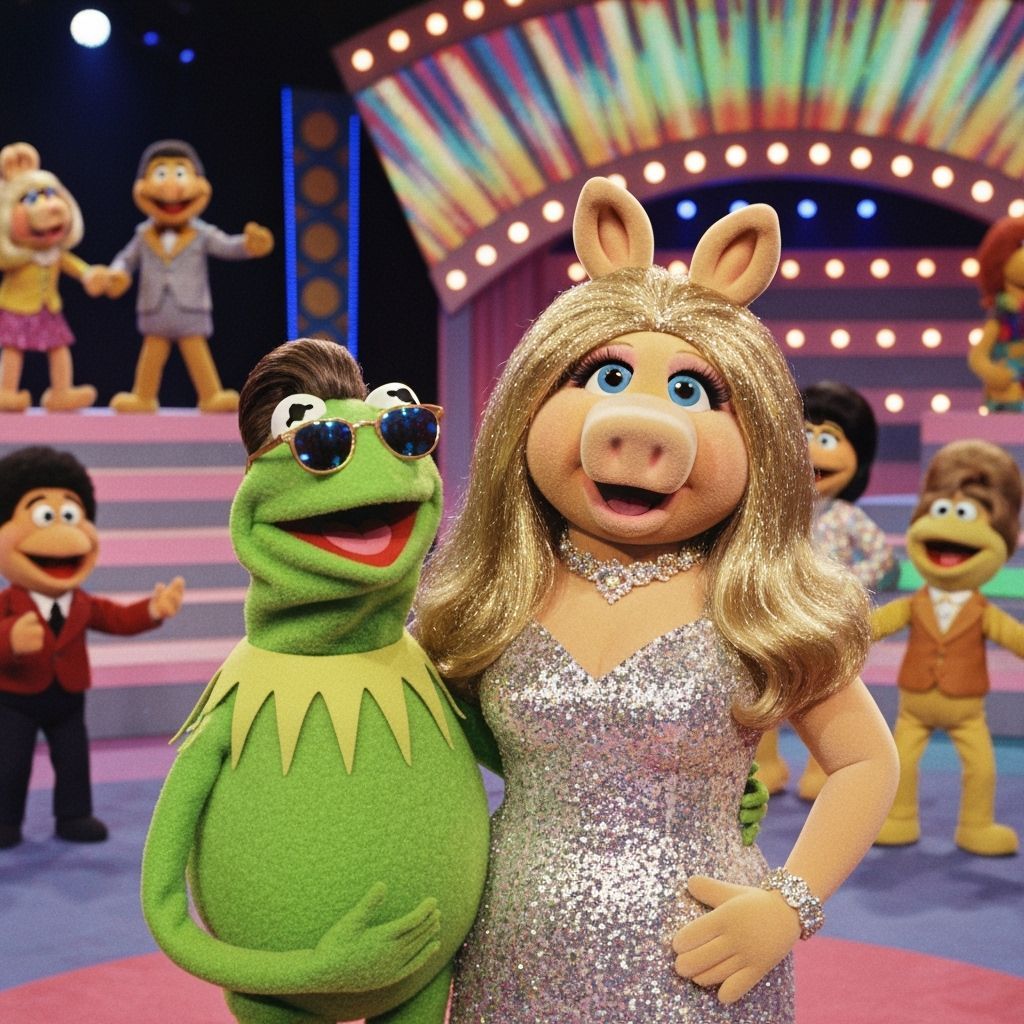 Kermit and Miss Piggy as Sonny and Cher in Pop Art