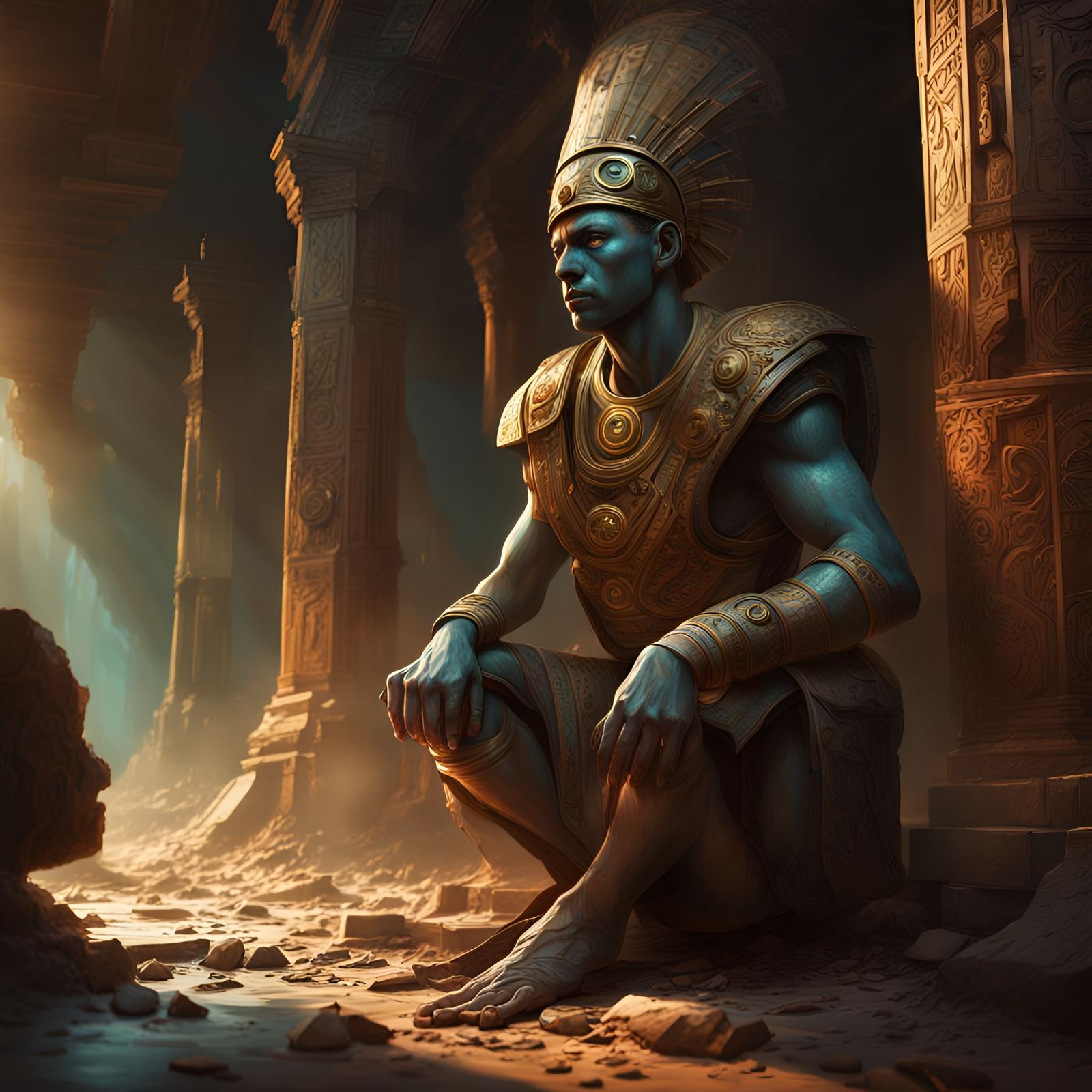 Hyperrealistic Lost Civilization Technology Concept Art