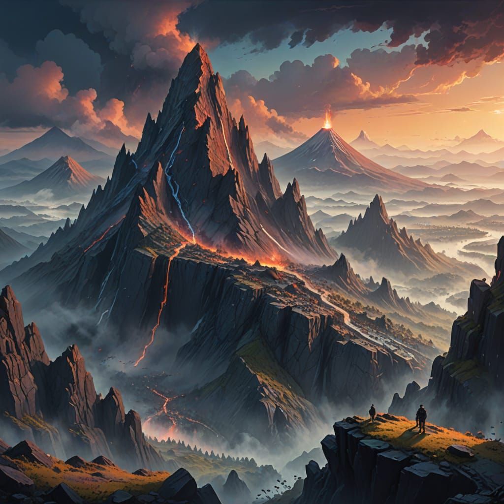 Majestic Mountain Overlooking Vast Cityscape