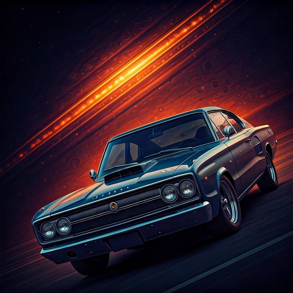 1966 Dodge Charger in Fantasy Concept Art Style