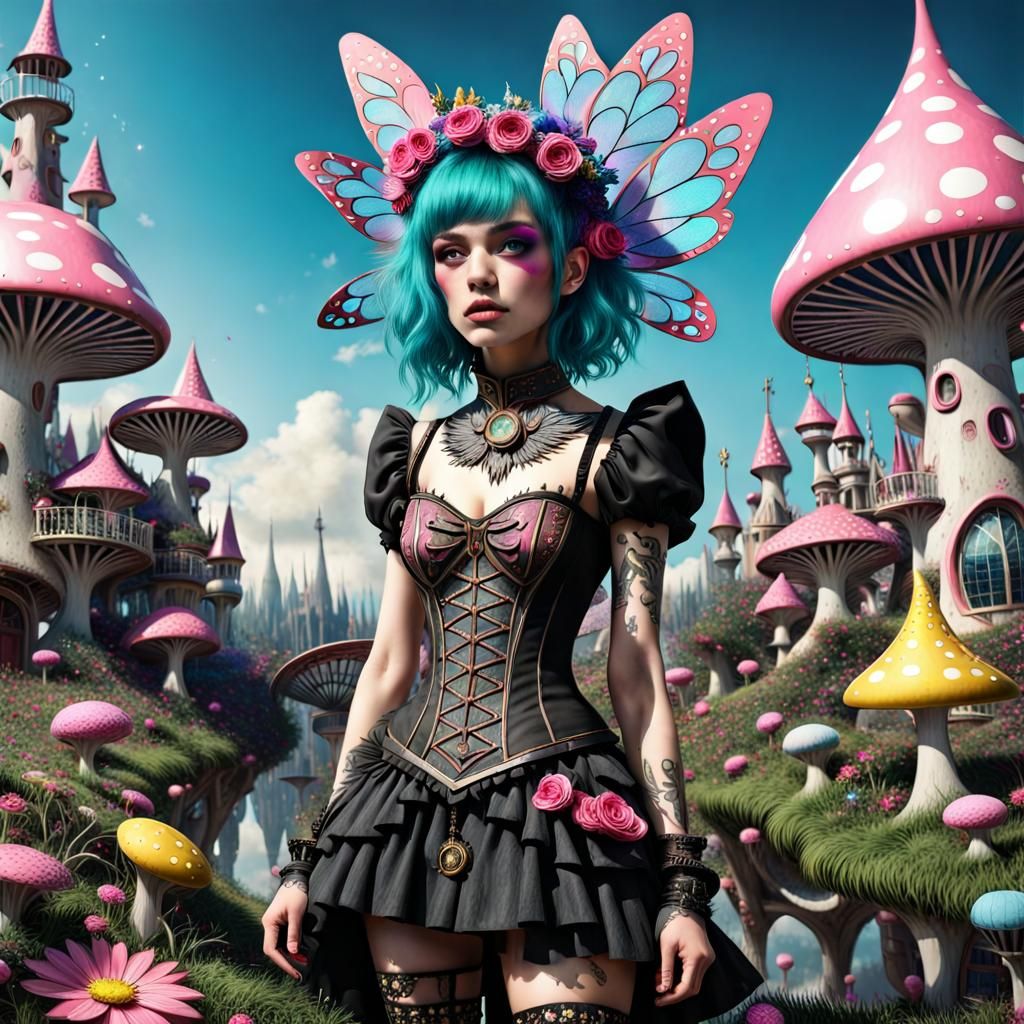 Solarpunk Meets Fairytale Wonderland: AI Art