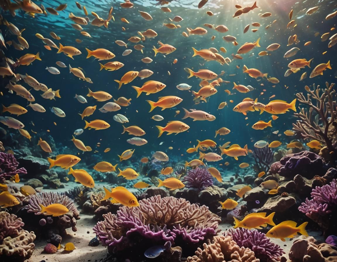 Colorful Fish in Vibrant Coral Garden