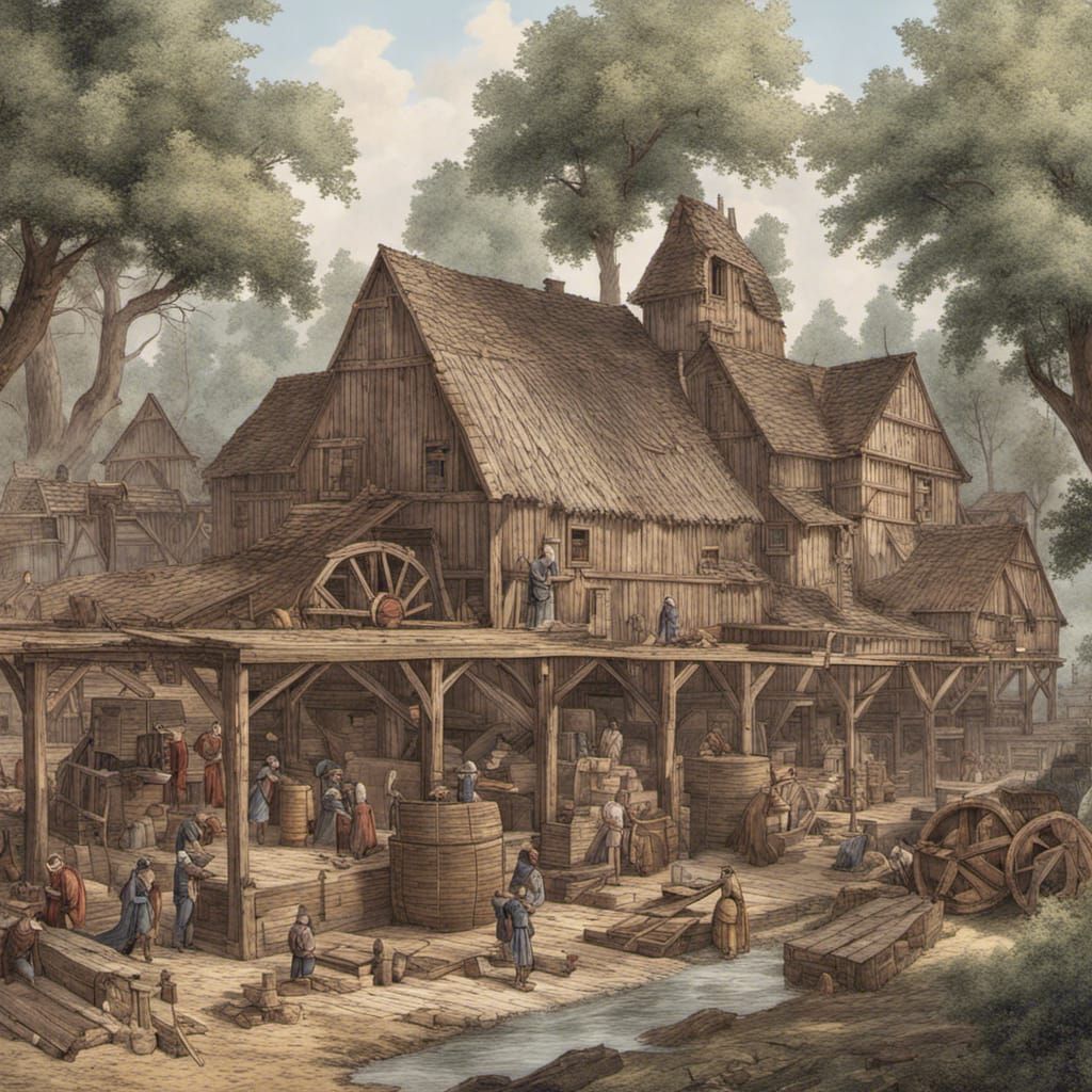 Medieval American Lumber Mill Exterior