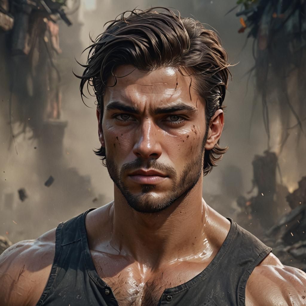 Hyperrealistic Portrait of a Handsome Young Man