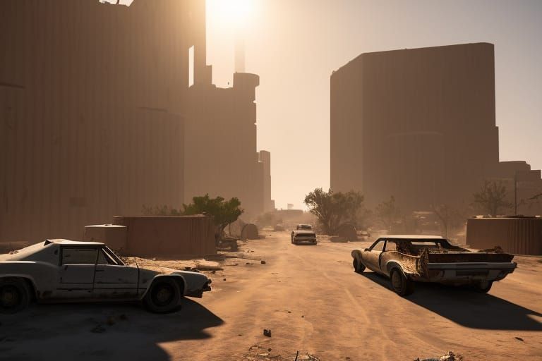 Post-Apocalyptic Las Vegas Overgrown with Nature