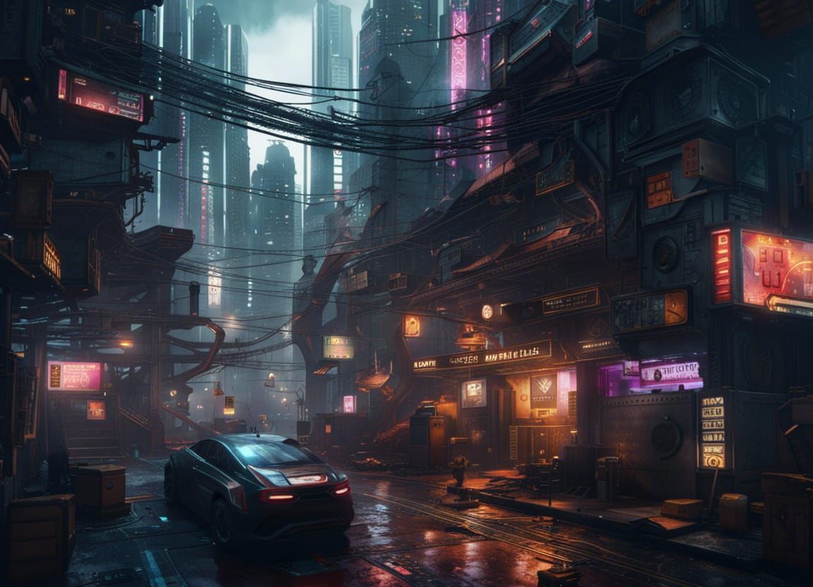 Detailed Cyberpunk Cityscape in Unreal Engine 5