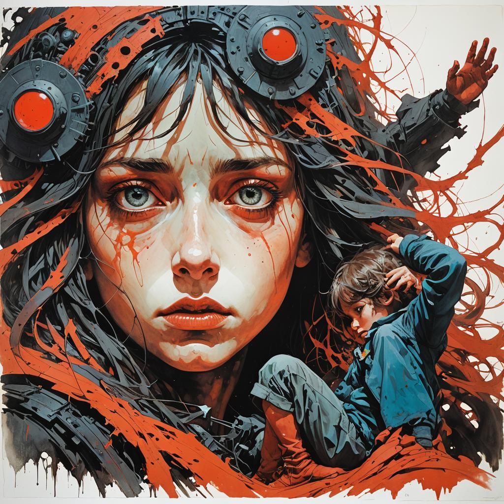 a colossal, pitch-black figure with an otherworldly aura loo...