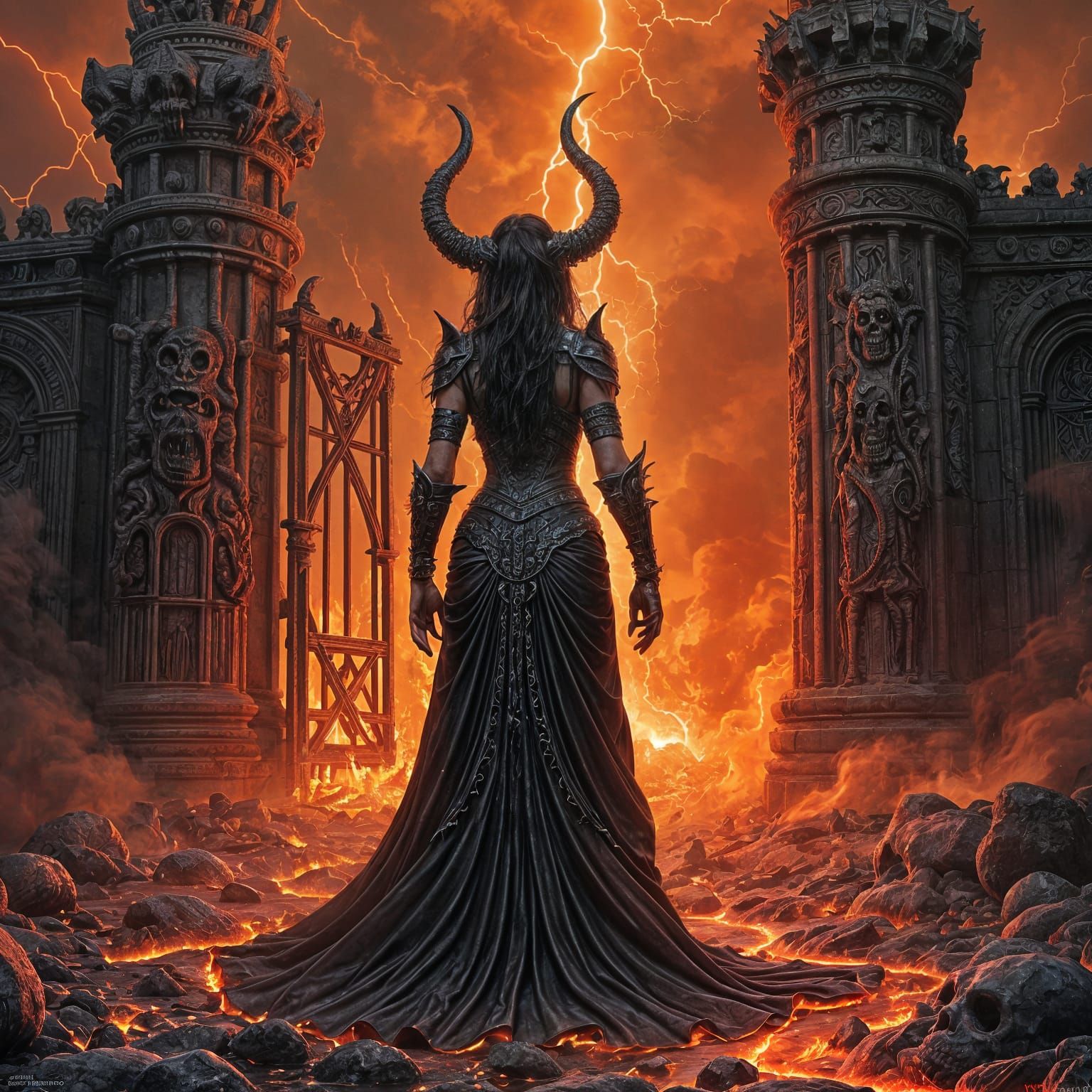 Infernal Beauty: Demon Guarding the Gates of Hell