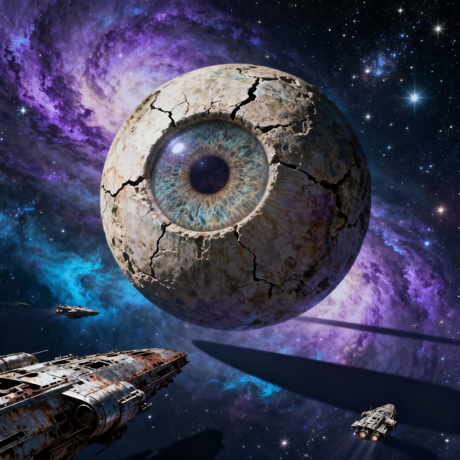 Ancient Cosmic Eye Floats in Deep Space Amidst Nebulae