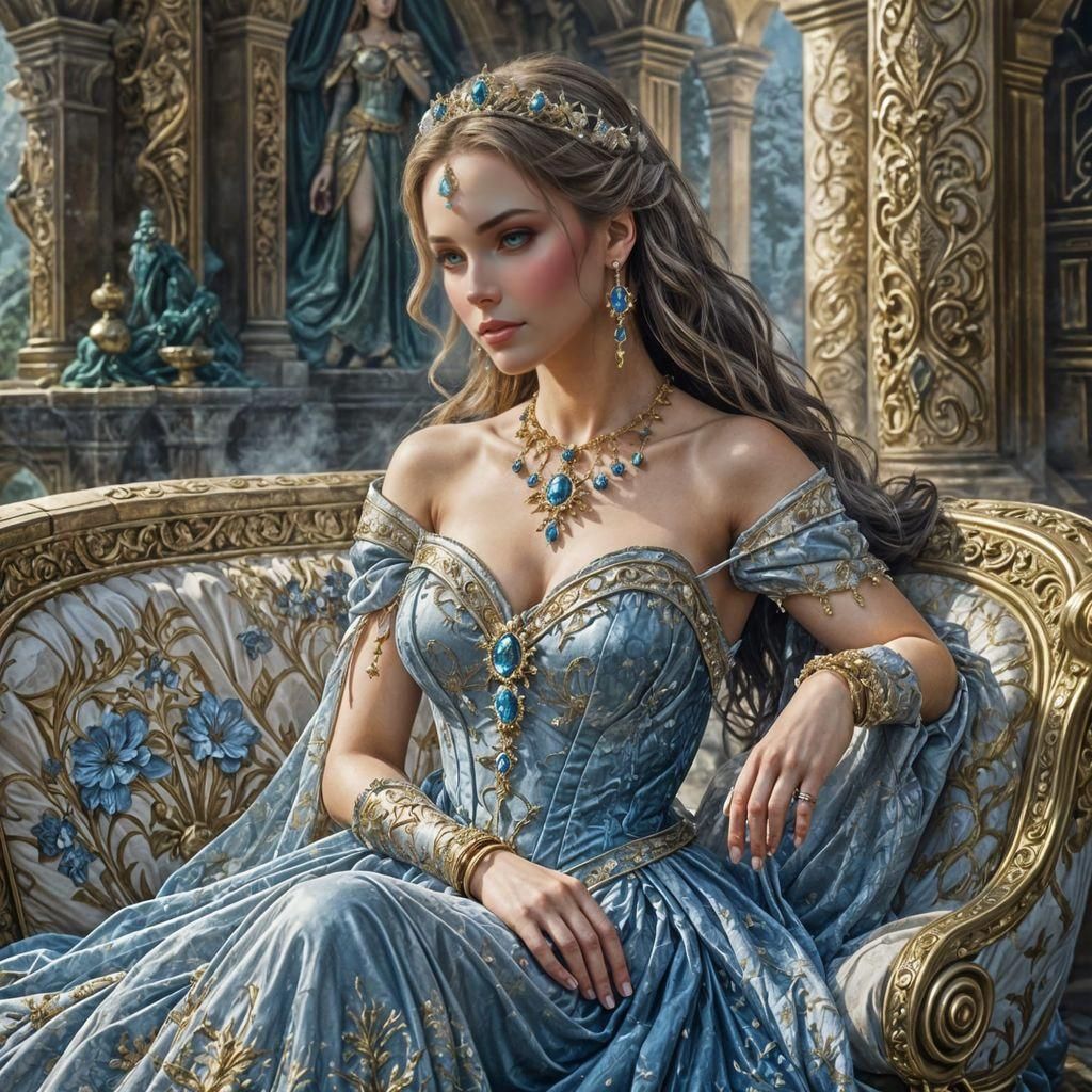 Medieval Fantasy Princess in Palace Setting