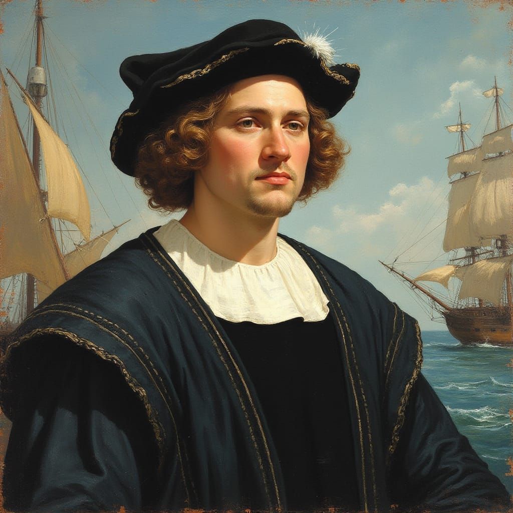 Christopher Columbus as Paint-by-Numbers Portrait