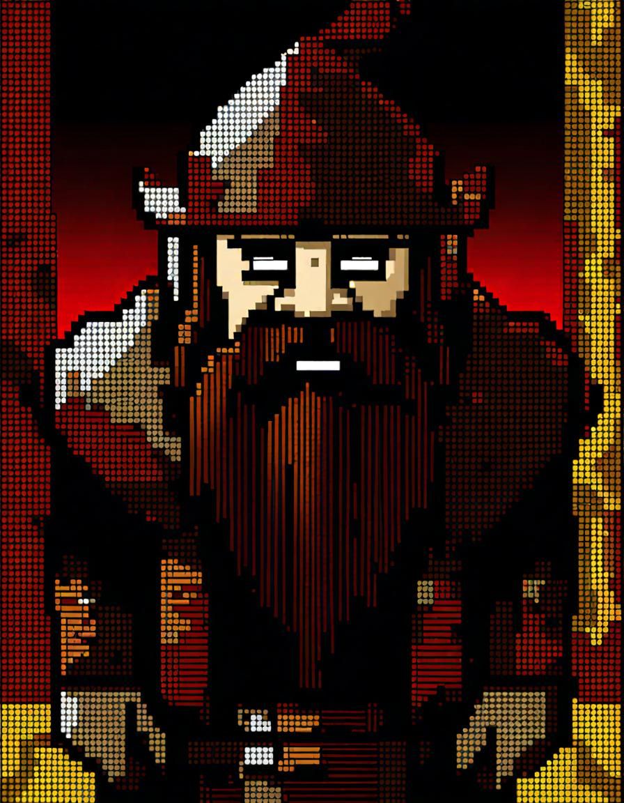 Pixel Art Portrait of a Gritty Dwarf