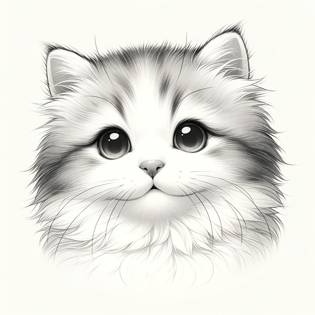 Charming Domestic Cat in Warm, Inviting Illustration