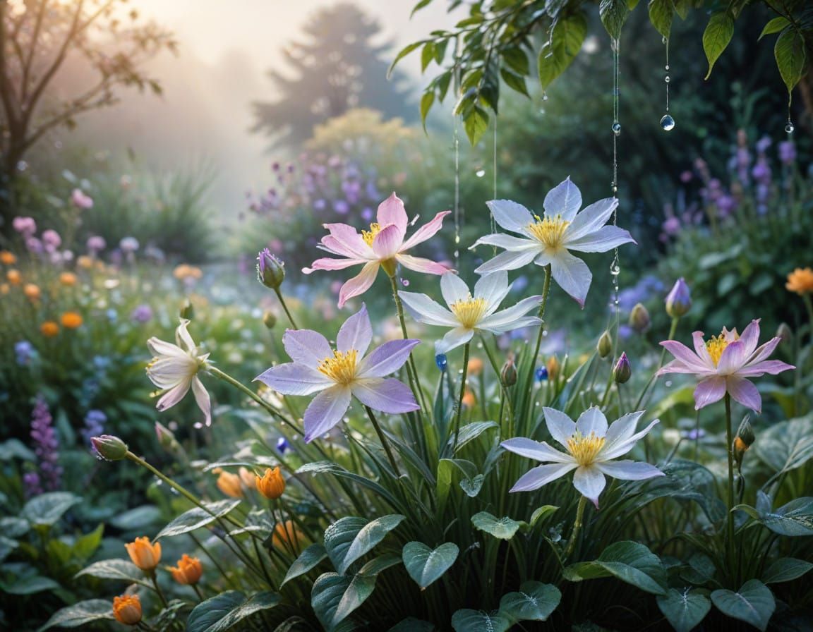 Ethereal Elven Botanical Garden in Soft Pastel Hues