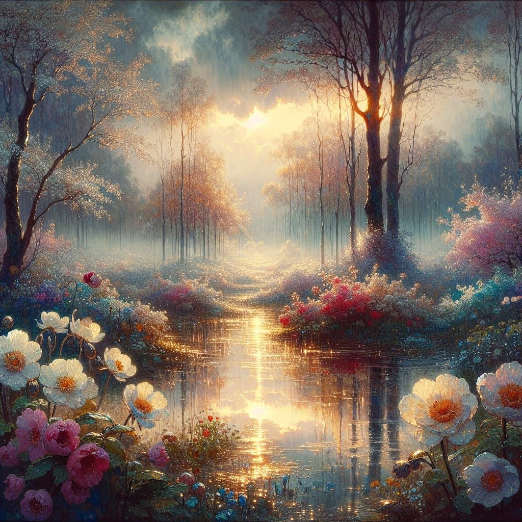 Whispers of Serenity: A Forest Bathed in Soft Sunlight