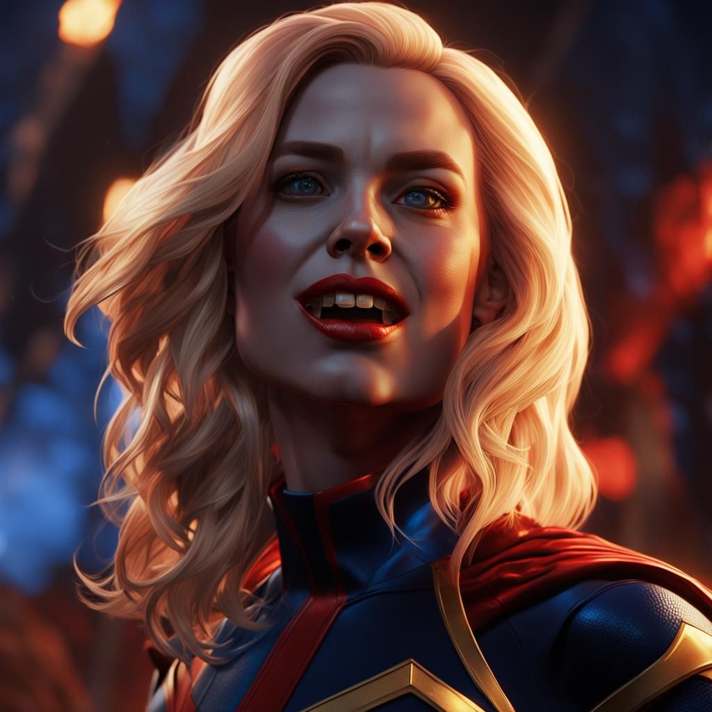 Vampire Superhero Portrait in Hyper-Realistic Digital Art