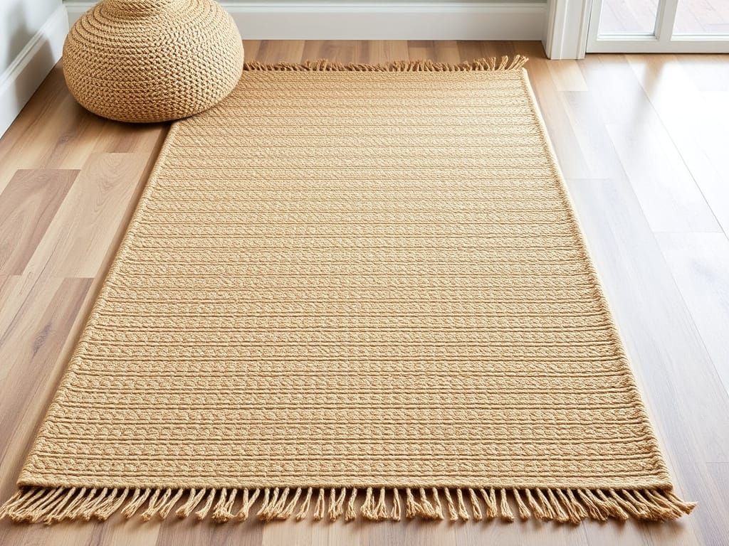Dobby-Inspired Jute Rug in a Cozy Home Setting