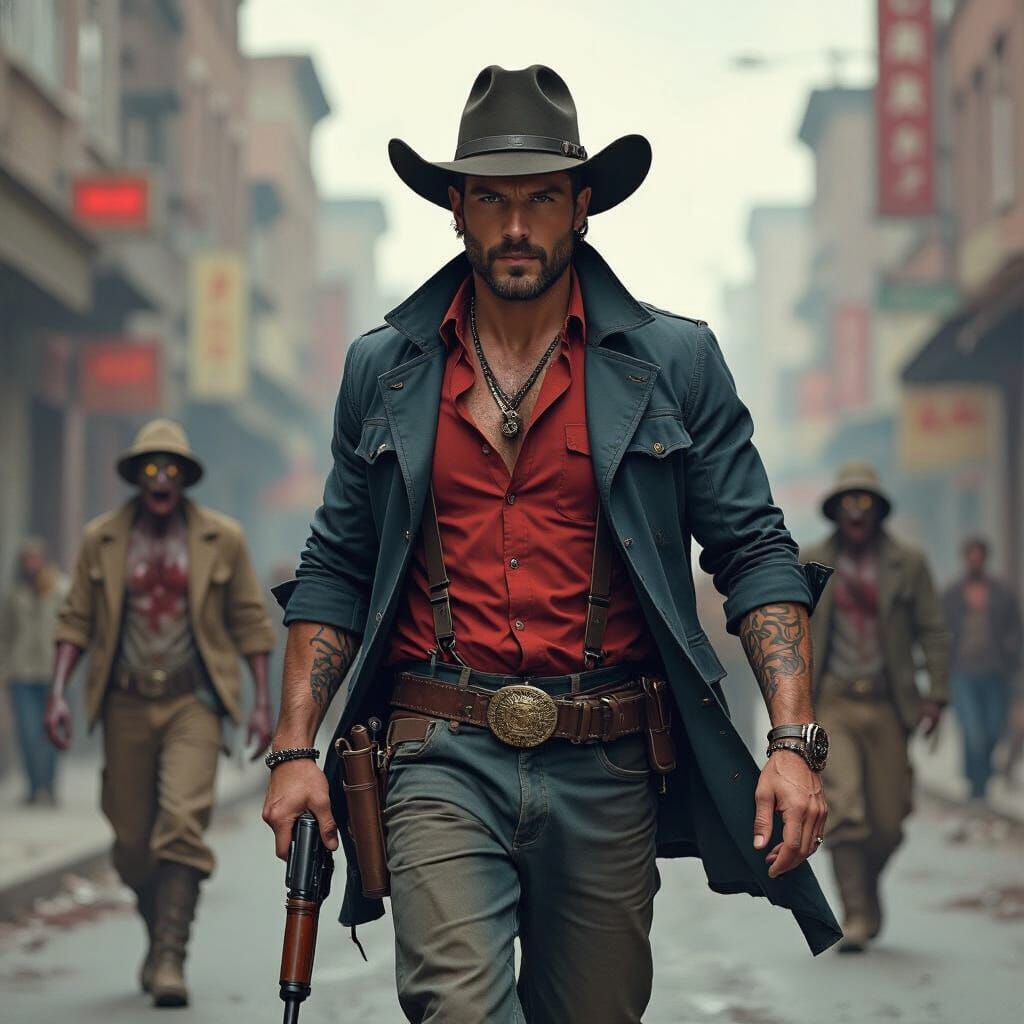 Post-Apocalyptic Chase Scene in Dystopian Style