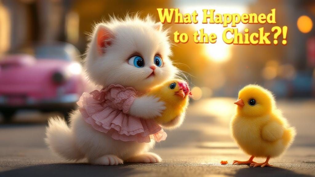 Persian Kitten's Surprise: Pixar-Style Rescue Mission