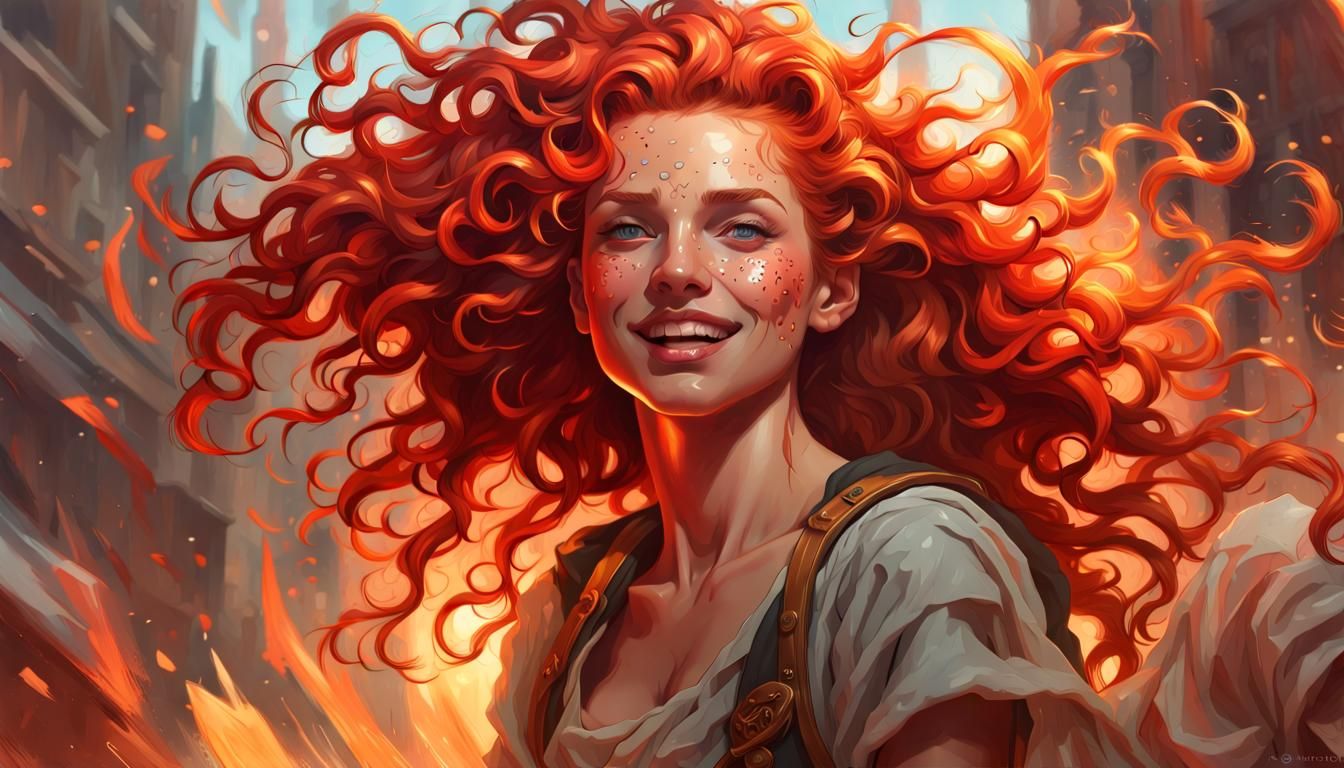 Fiery Redhead Teen: Fantasy Roman Concept Art