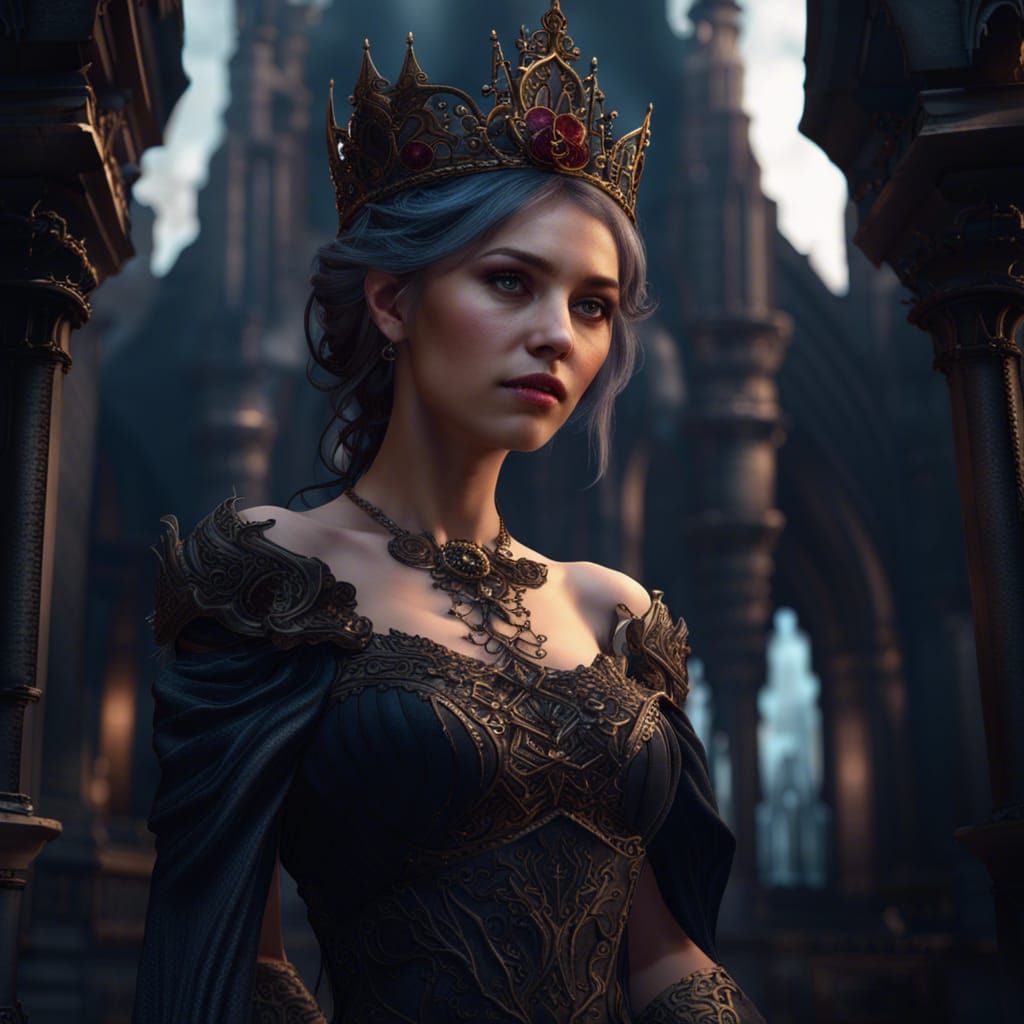 Gothic Princess in Detailed Fantasy Art