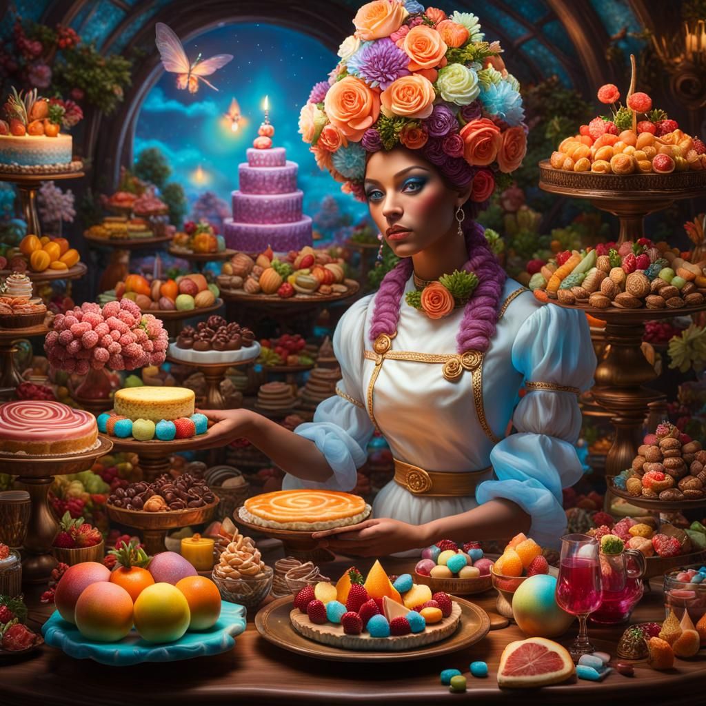 Bioluminescent Fairy Chef in Fantasy Village