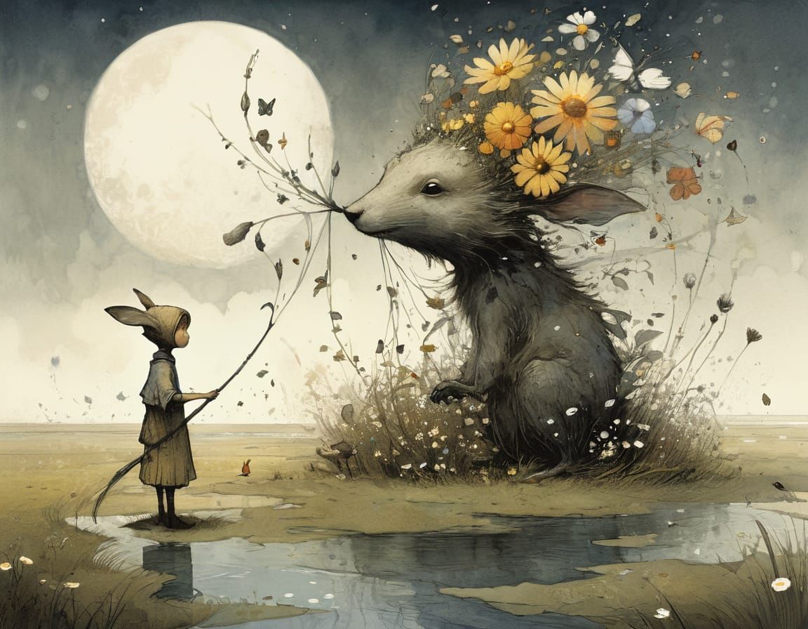 Anthropomorphic Flowers in Fantasy Art Style