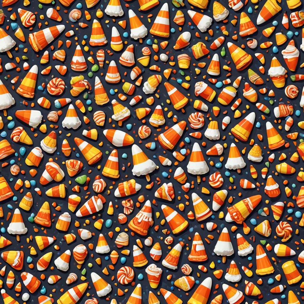 Spooky Candyland Candy Corn in Digital Illustration