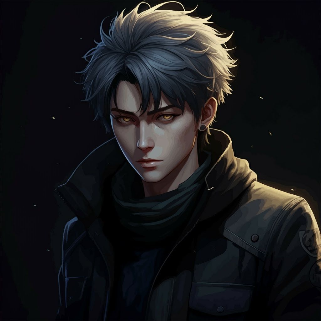 Anime Vampire in Dark Forest with Pastel Hues