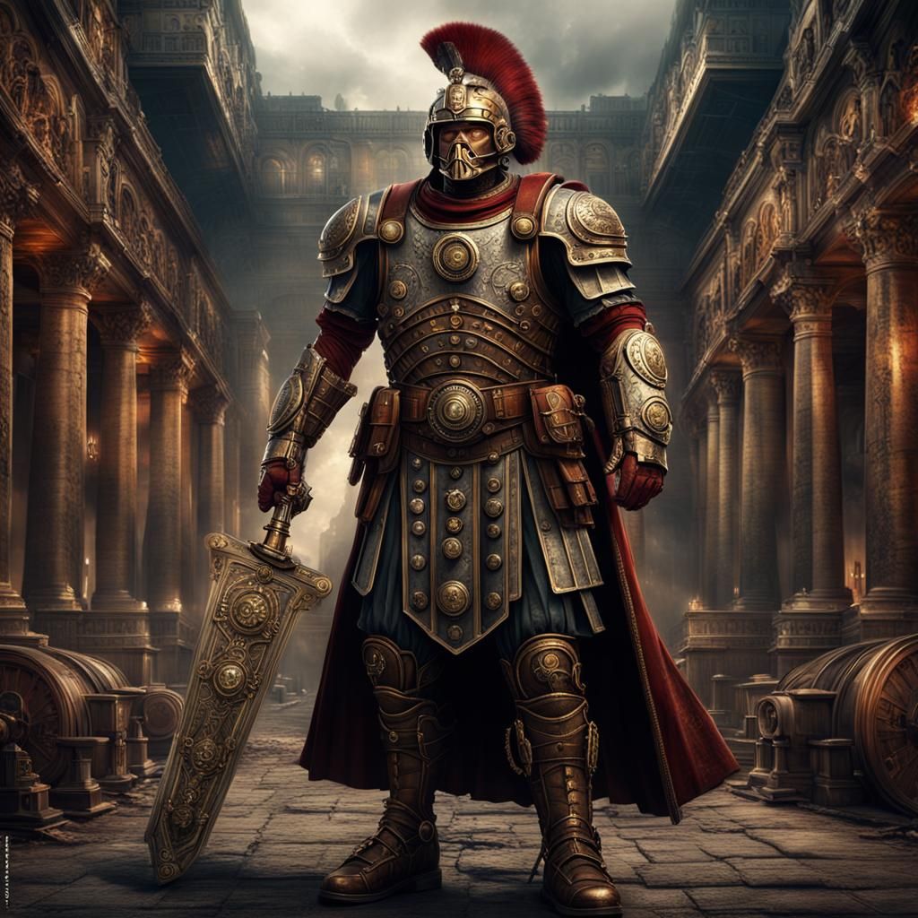 Steampunk Roman Centurion Digital Painting