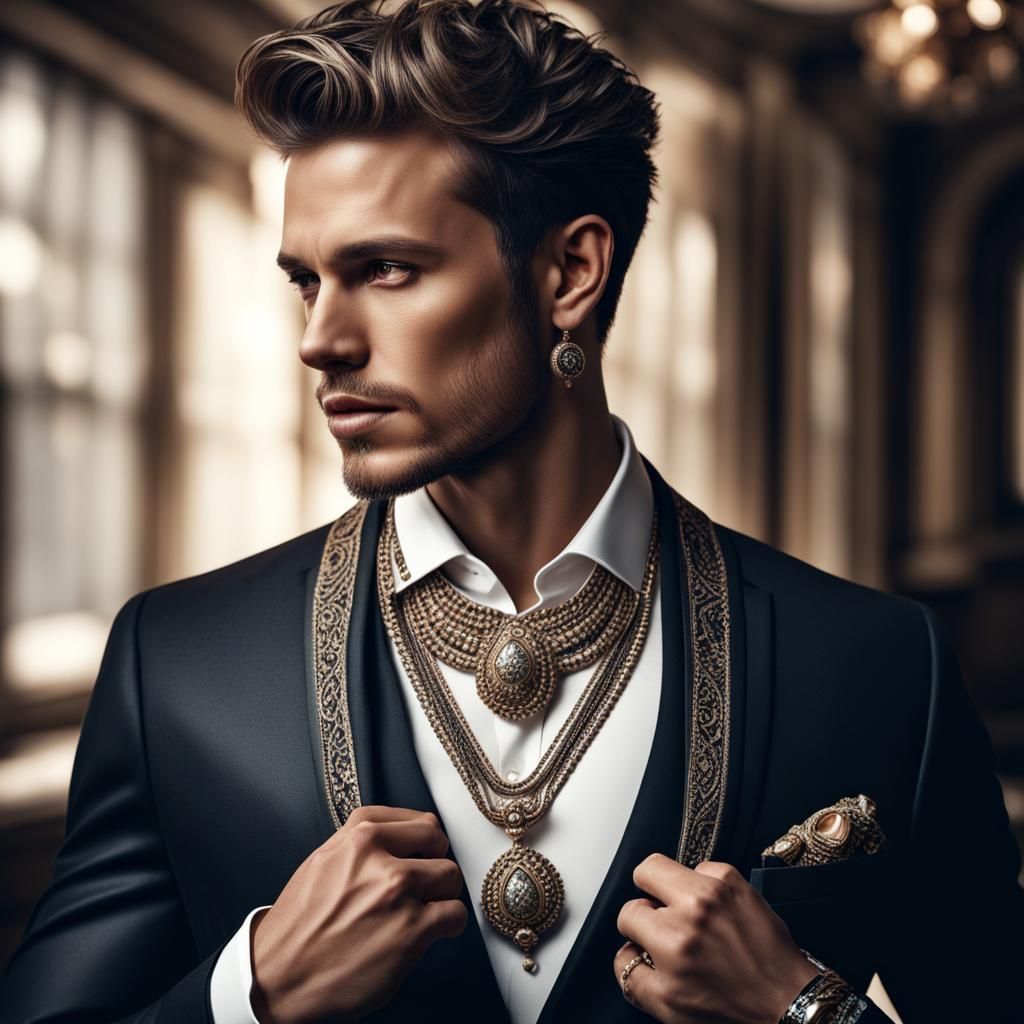 Hyperrealistic Portrait of a Man in Suit