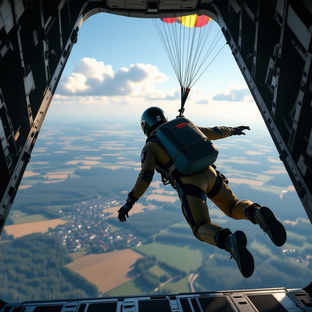 Skydiver's Leap: Epic Cinematic Vista