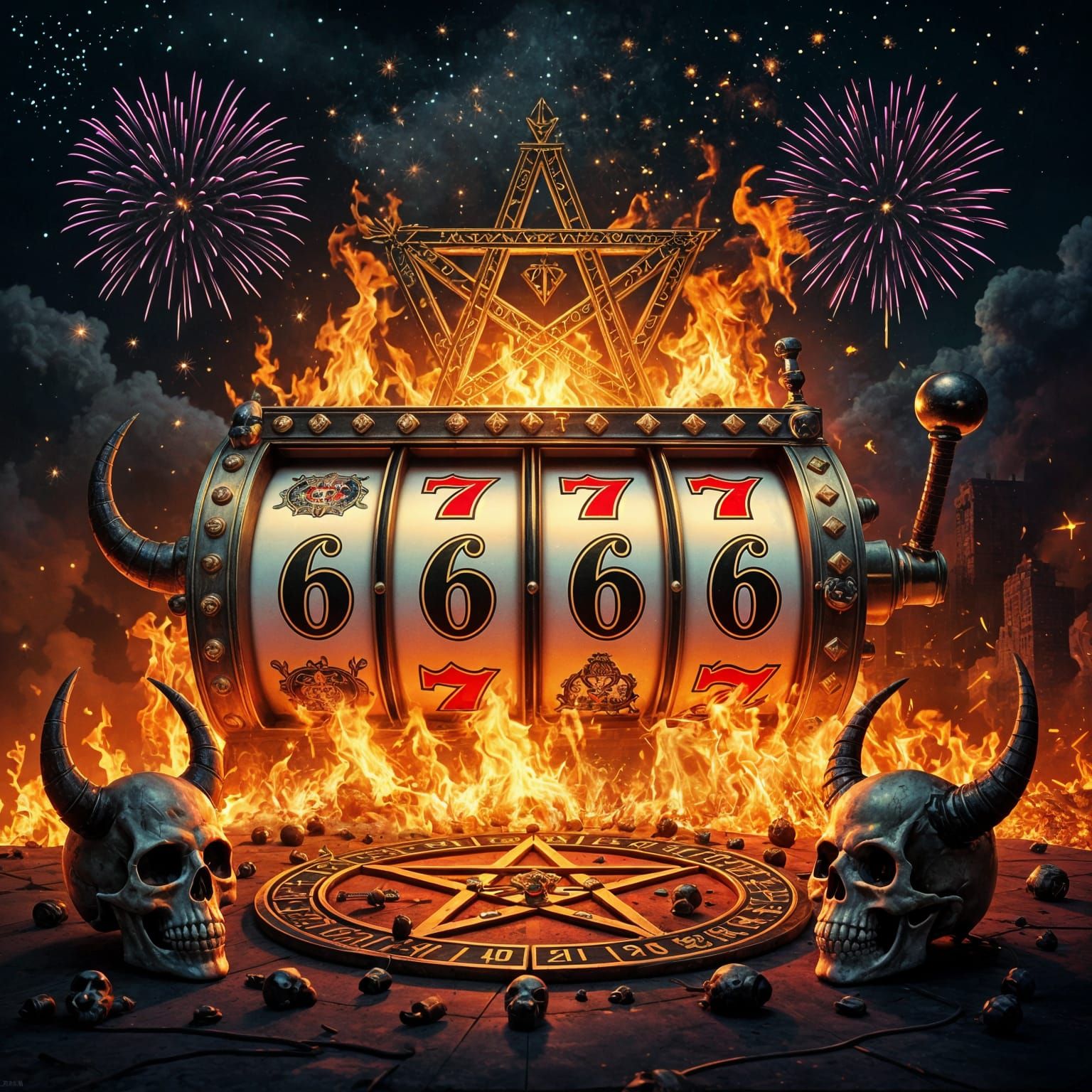 Jackpot Inferno: A Fiery Slot Machine Win