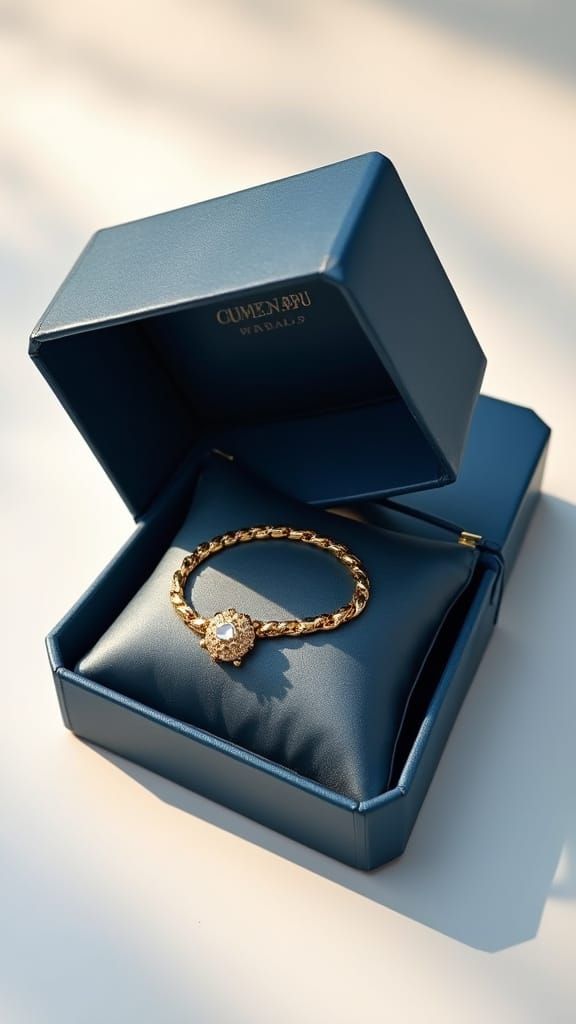 Luxury Jewelry Box with Gold Bracelet