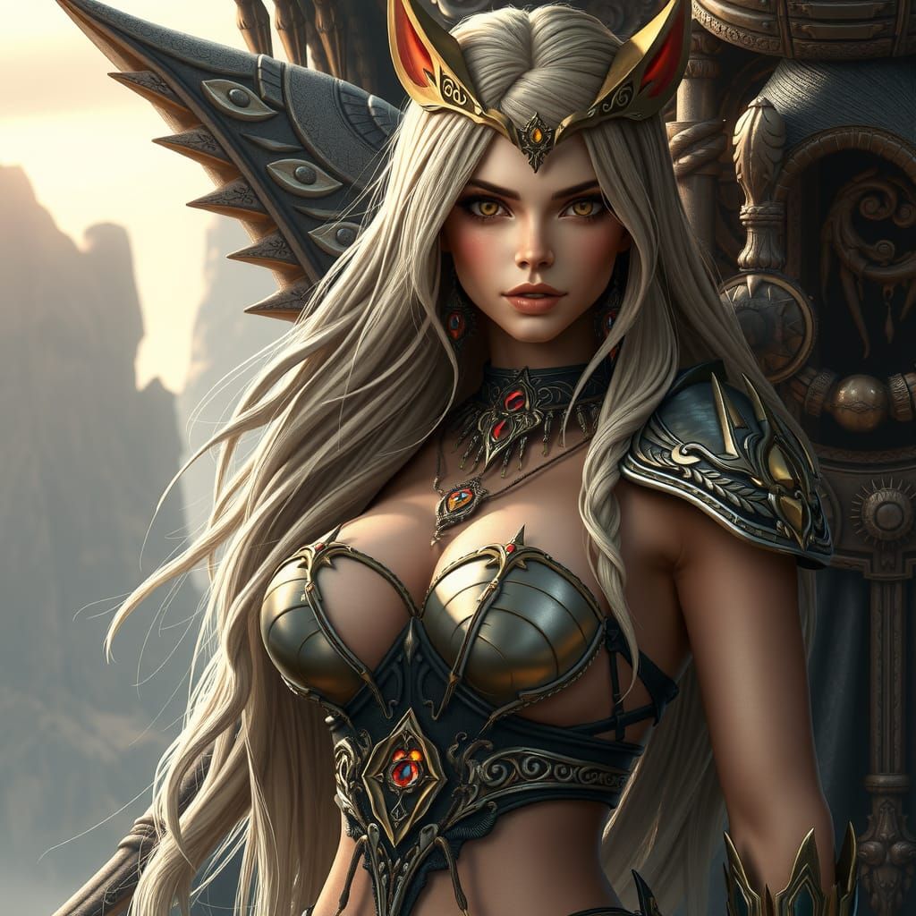 Ethereal Nude Sorceress in Fantasy Art Style