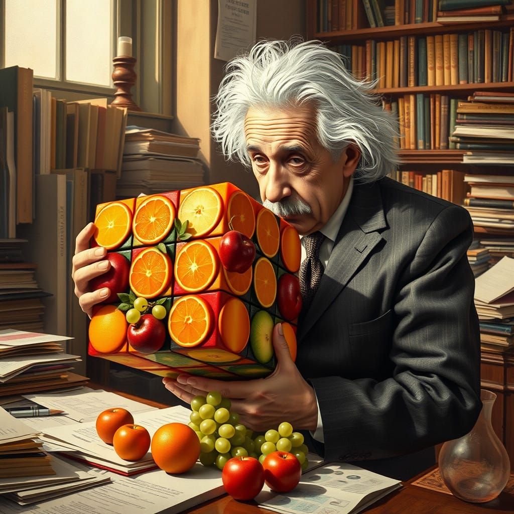 Einstein Intrigued by Fruity Hungarian Cube