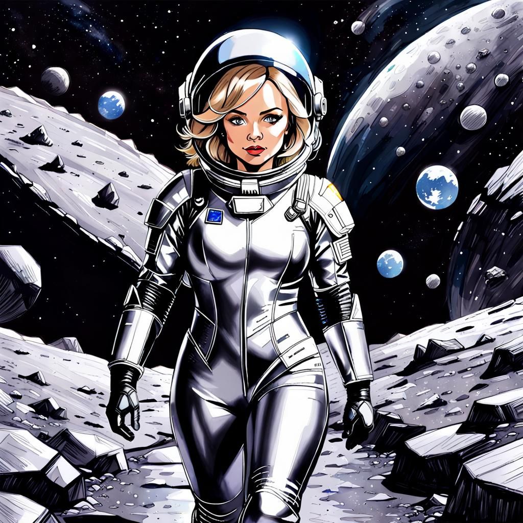 Shiny Silver Spacesuit