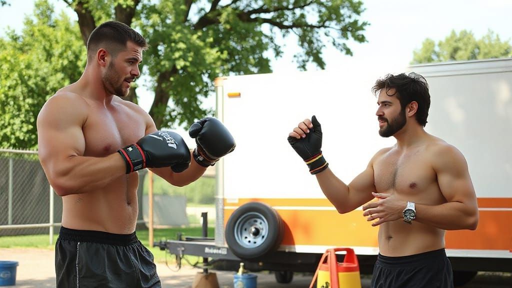 Trailer Park Dad Teaches Son Boxing