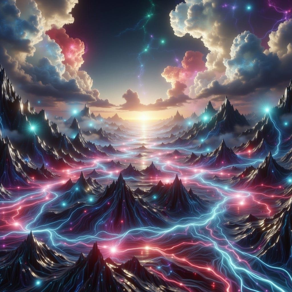 Electric Storms on a Futuristic Alien Planet