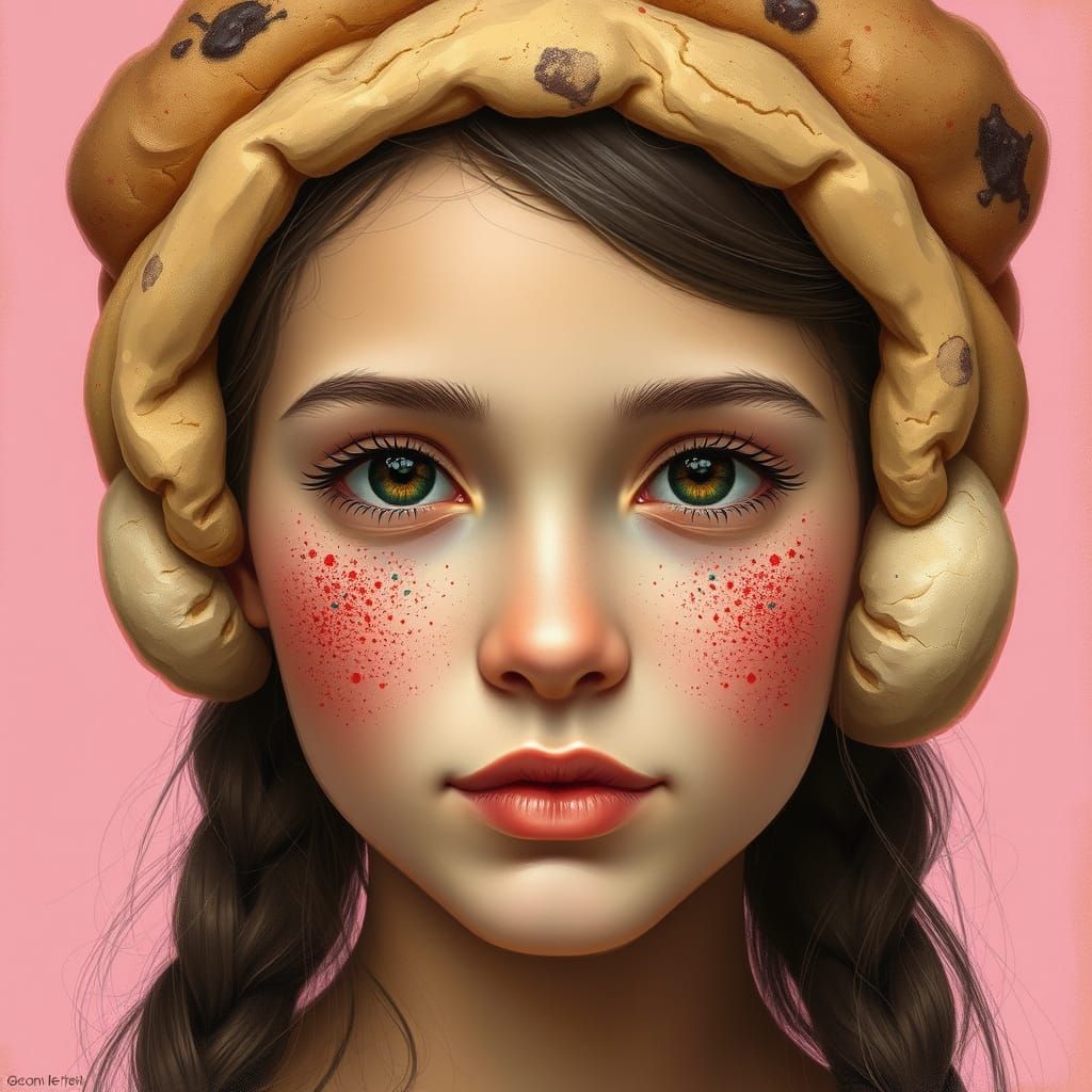 Whimsical Cookie Dough Girl in Pastel Hues