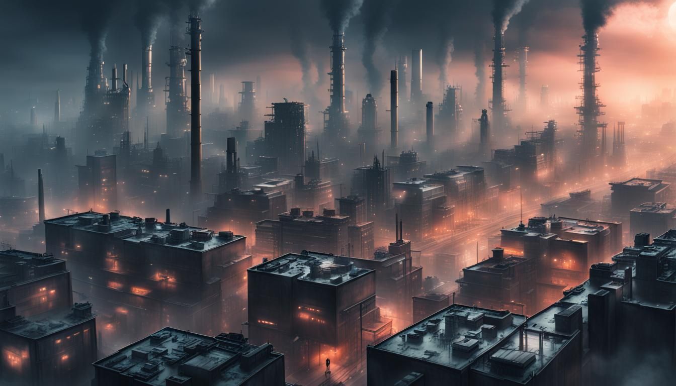 Dystopian Cyberpunk Cityscape Plan View