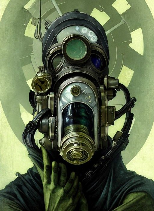 Tactical God: A Detailed Matte Painting in Art Nouveau Style