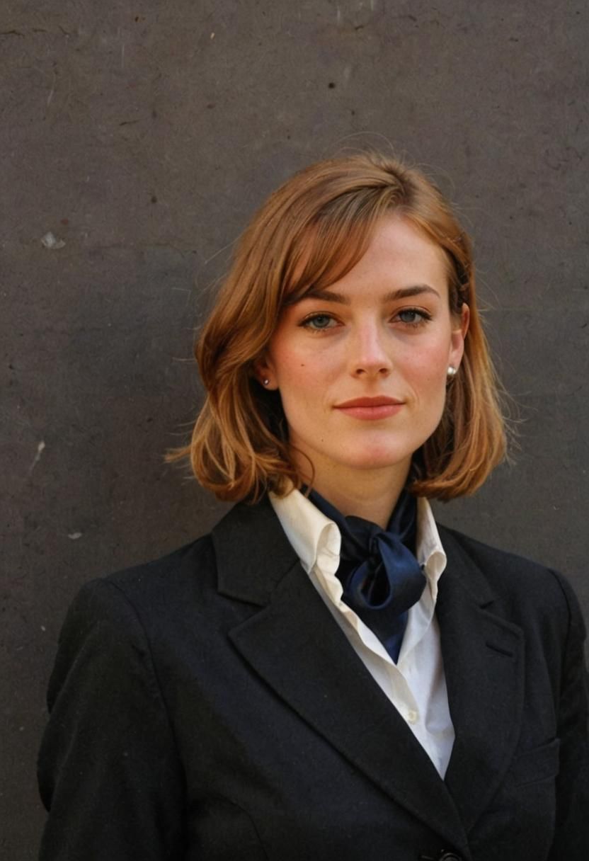 Classy Preppy British Woman in Formal Attire