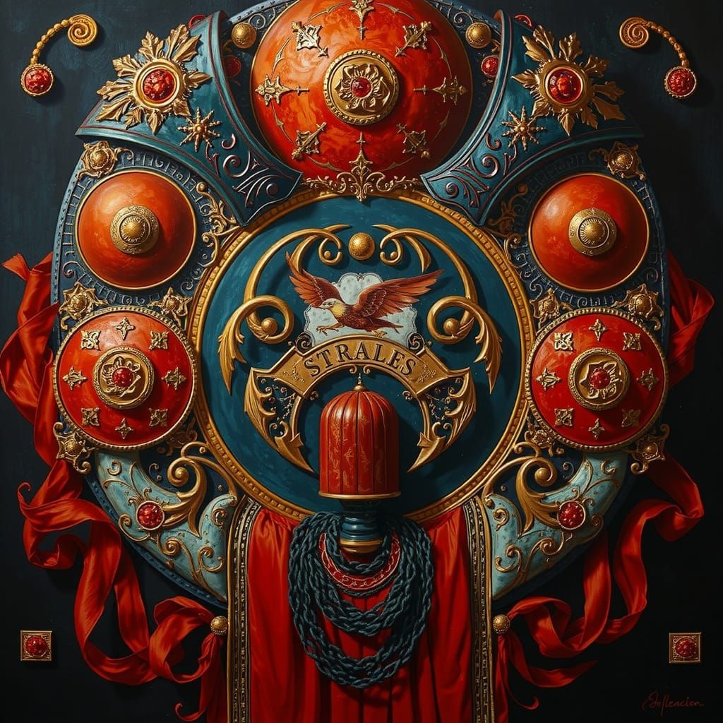 Abstract Swirling Red Forms