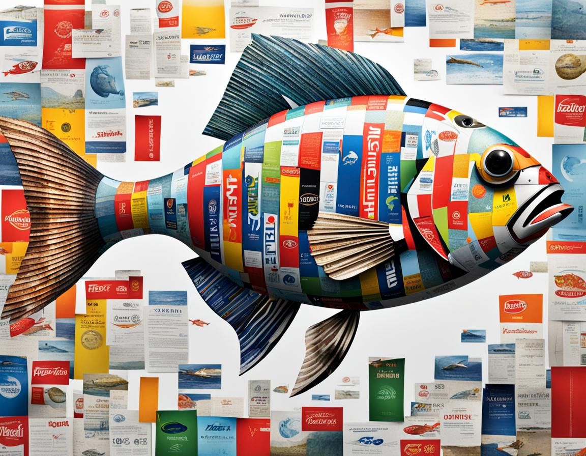 Fish Made of Advertisements: Conceptual AI Art