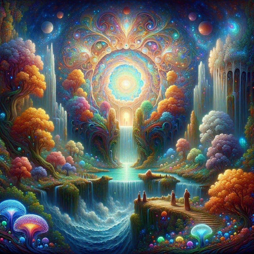 Ethereal Portal Reveals Multicolored Shangri-La Paradise