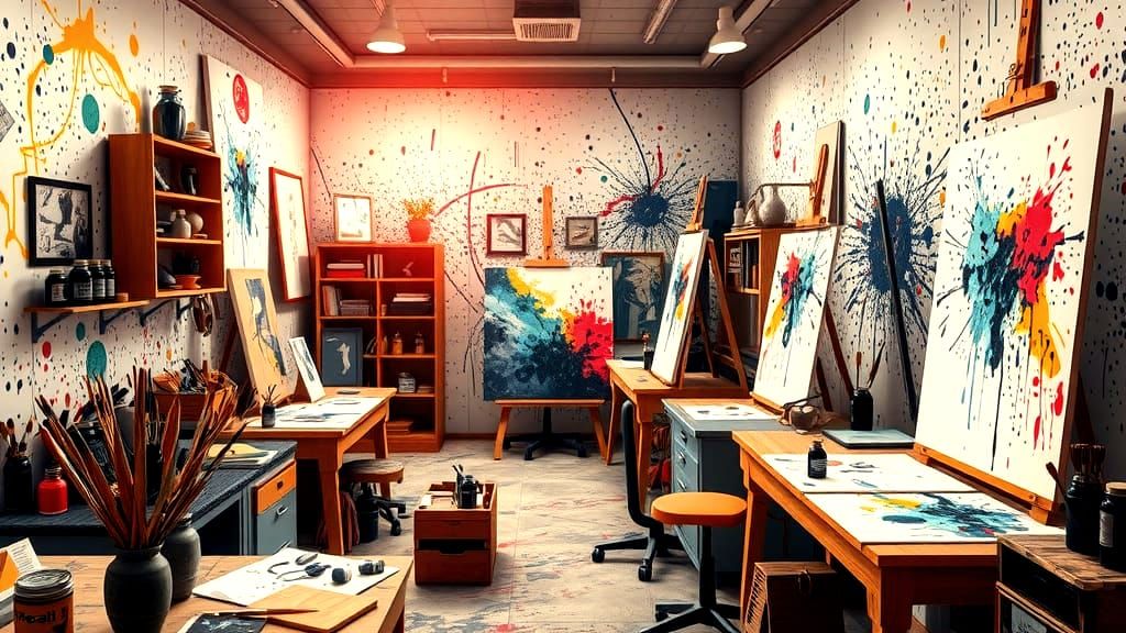 Ink Splatter Art Studio: 3D Digital Rendering